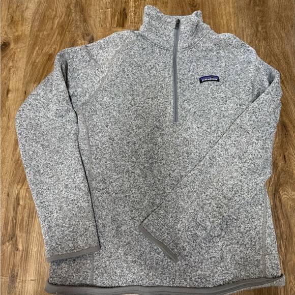 Patagonia Gray Knit Zip-Up Pullover Large - Picture 1 of 3